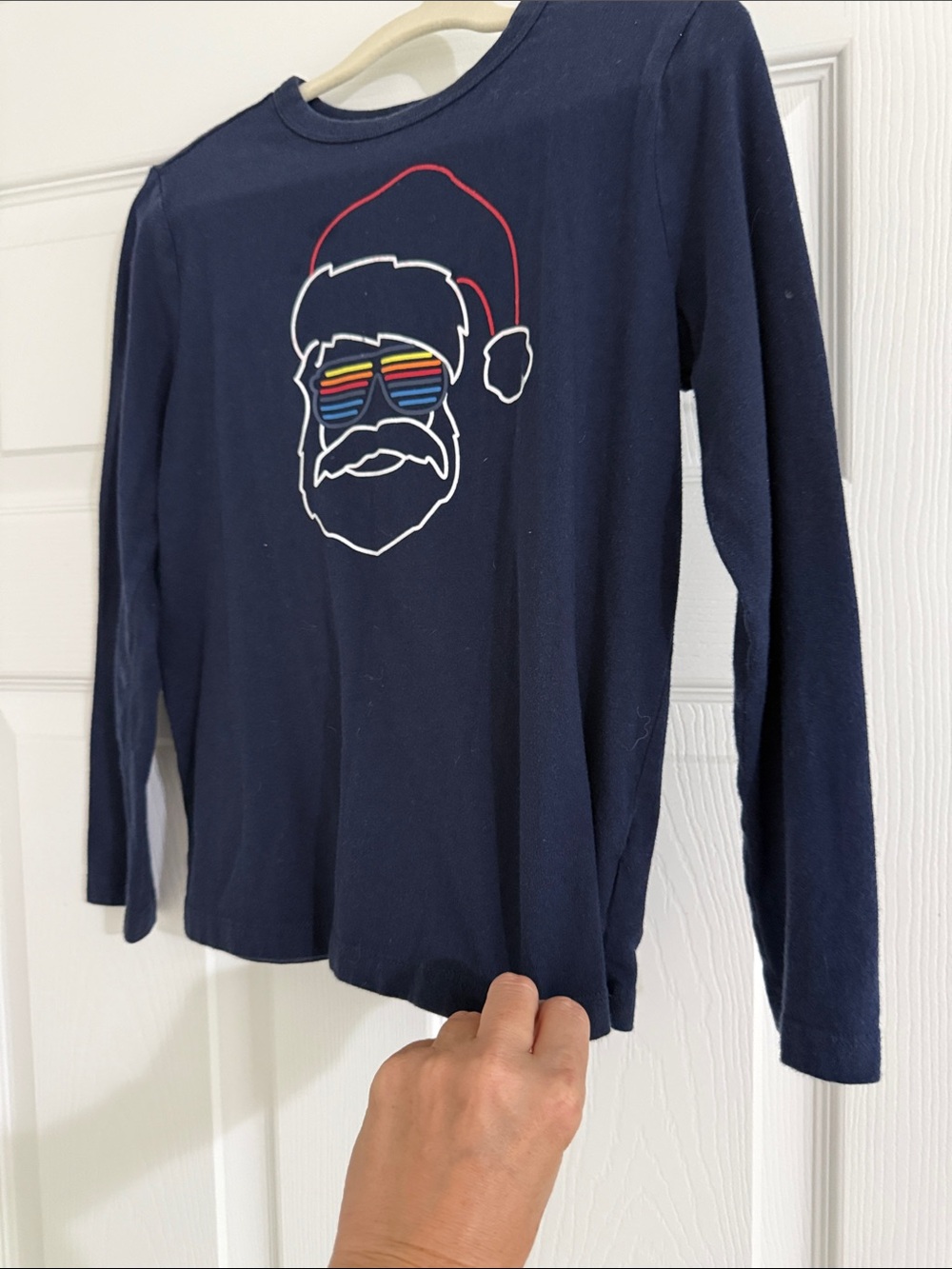 GAP Navy Crewneck Sweater with Rainbow Sunglasses Graphic